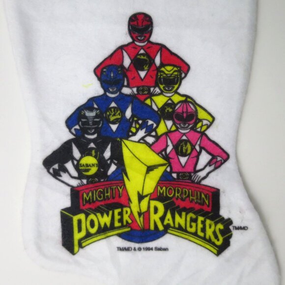 Vintage 1994 Saban Mighty Morphin Power Rangers Christmas Stocking - Picture 2 of 6